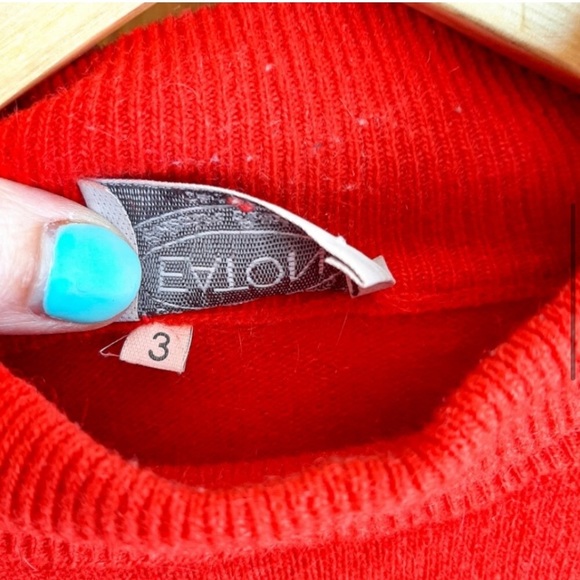 Vintage Mock Neck Red Wool Sweater - Picture 6 of 11